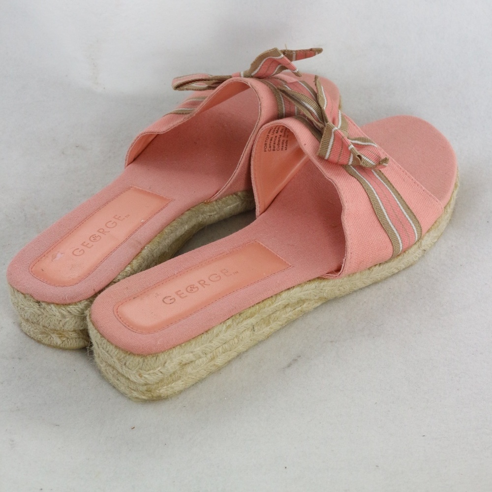 GEORGE Portofino Pink Bow Front Espadrilles Sz 8.5 US Women - Picture 6 of 8